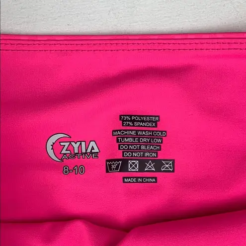 Zyia Active women's size 8 10 medium hot Pink Leopard Print Leggings yoga