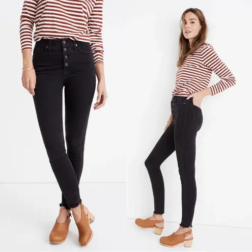 Madewell  • 10" High-Rise Skinny Jeans in Berkeley Black: Button-Through Edition