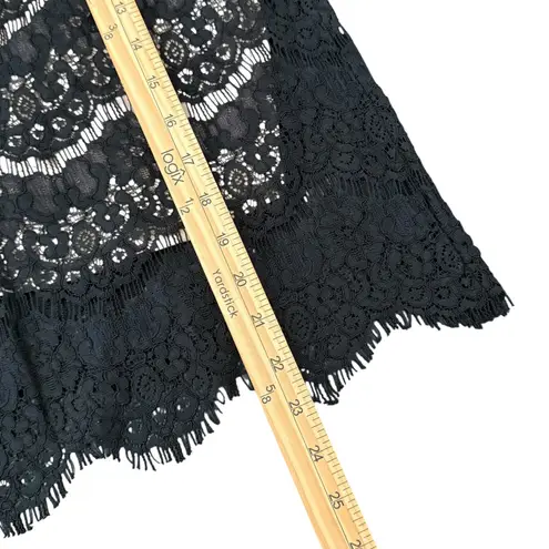 Fire Los Angeles Black Floral Lace Top High Neck Womens L Romantic Layered