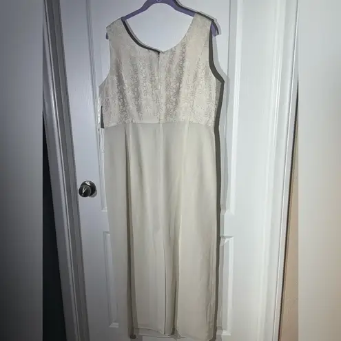 R & M Richards Silver and Gold Sleeveless Maxi Gown