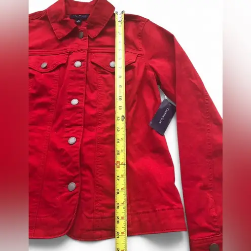 Charter Club NWT women’s Red Denim Jeans Casual Jacket Size XS