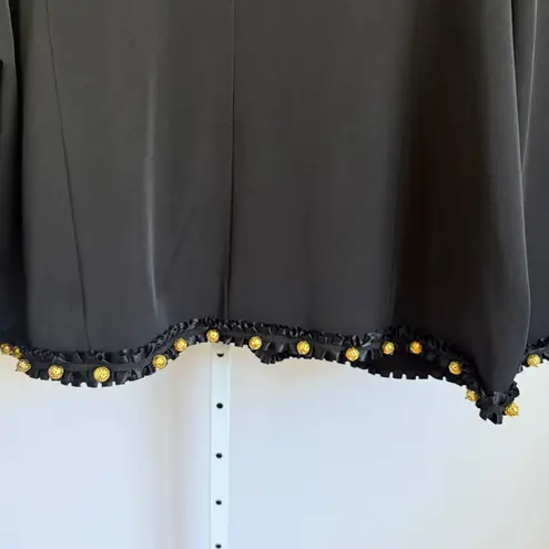 Victor Costa Occasion Jacket Embellished Ruffle Trim Party Plus Size 3X Black