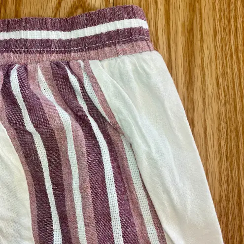 Cherry Paris Striped Pink & White Drawstring Lounge Pants Womens Medium