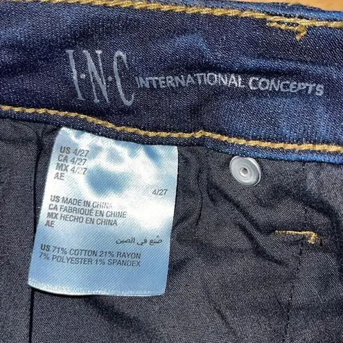 INC Denim International Concepts Womens Mid Rise Skinny Denim Jeans Dark Wash Sz Blue Size 4