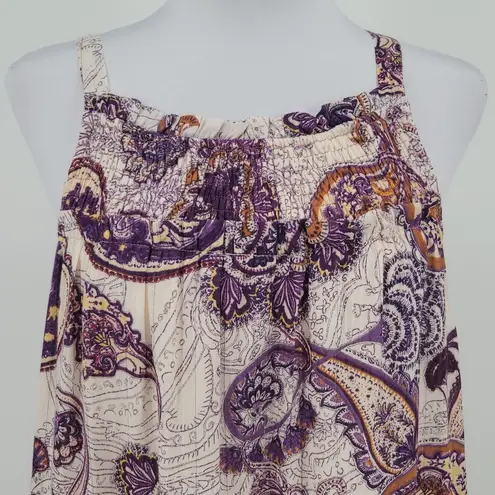 NWT Band of the Free Paisley Maxi Dress Tier Summer Vacation Resort Cruise Sz S Purple