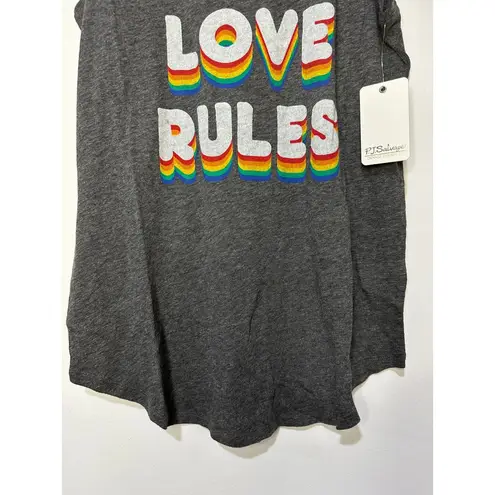 P.J. Salvage  Womens Love Rules Charcoal Pajama Sleep Tank Top Size Medium New