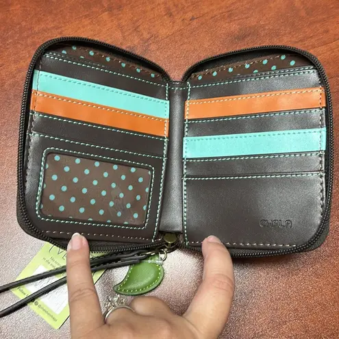 Chala Vegan Leather Cardinal Zip Around Wallet Clutch NWT Blue