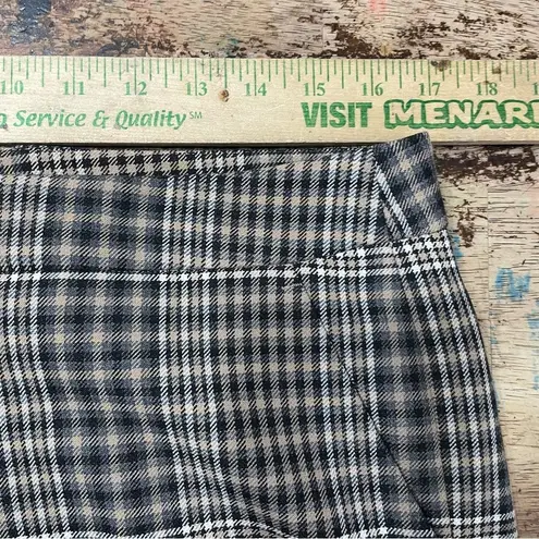 Akris Punto Tan & Black Glen Check Plaid Cuffed Trouser Pants Size 8