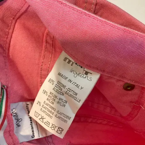 MET women's size 24 nylon blend dusty pink denim removable jacron jeans 25x34