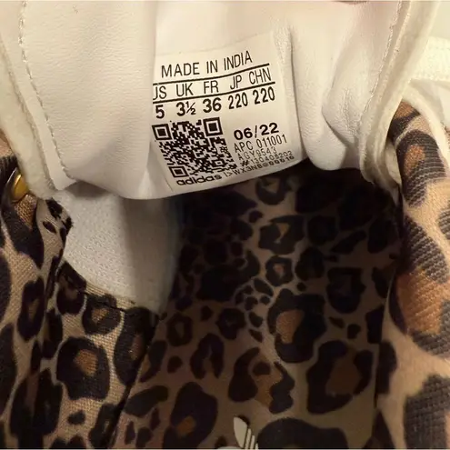 Adidas Originals Stan Smith White Leopard Pink Brown Sneakers Size 5 EUC