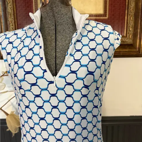 San Soleil Sleeveless 1/4 Zip Mock Neck UV 50 Dress ~ Size XS 💚🍄 Blue