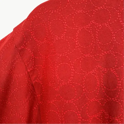 Coach  Women’s Signature Logo Cropped Boxy Crew Neck T-Shirt | Size XS | Red