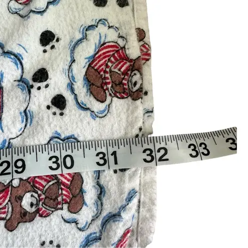 Vintage 80s 90s Heavyweight Sleeping Bears Nightgown Sleep Shirt Long White