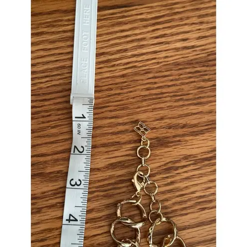 BCBG Pave Leaf Woven With Rhinestones Necklace Woven Gretchen Rossi's Reunion Gold