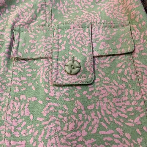 cj banks Trench Coat Womens 1X Used Pink Green Unlined Stretched