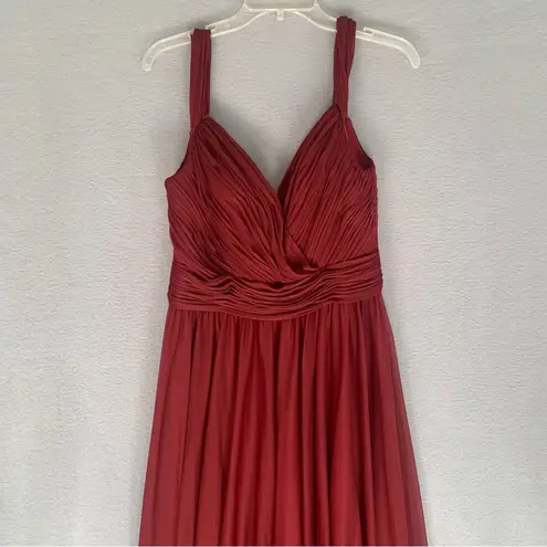 Kleinfeld Cold Shoulder Long Bridesmaid Gown Dress in Cranberry Size 12 Red
