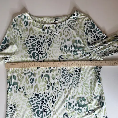 Chico's ‎ Supremely Soft Colorful Leopard Tunic Top Women's 2 (Large) Boat Neck