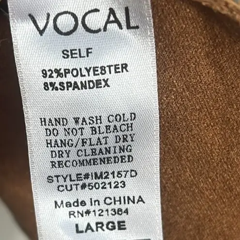 Vocal NWT Dress Womens L Brown Faux Suede Studded Embellished Mini Western 70s