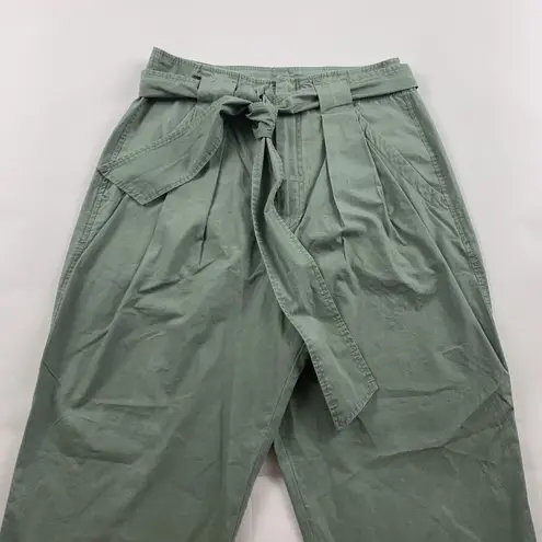 Rebecca Taylor La Vie Sage Cotton Twill Belted High Rise Trouser Pant 28