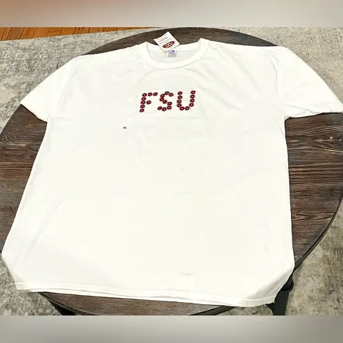 Russell Athletic Vintage White Florida State Seminoles FSU Garnet Flower S/S T-Shirt - XXL - NWT