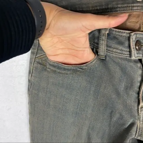 CAbi  Brown Gray Denim Flap Pocket‎ Bootcut Jean