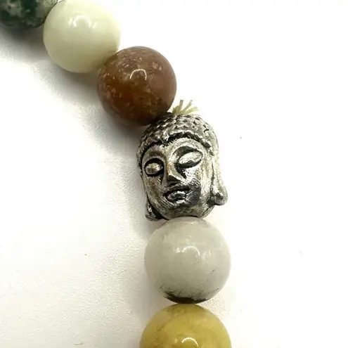Buddha bead natural stones stretchy bracelet