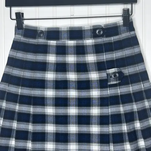 Flynn O’Hara Vintage School Academia Tartan Plaid Pleated Wrap Around Kilt Small