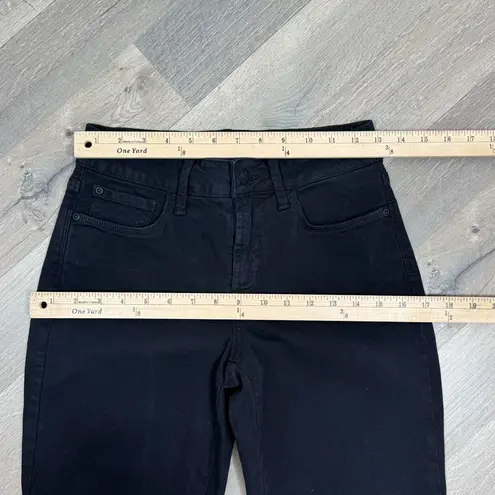 NYDJ Petite Rhinestone Pocket Straight Leg Slimming Jeans Black 2P