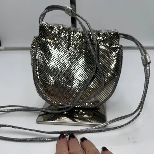 Whiting and Davis International Vintage Mesh Crossbody Bag Purse Silver