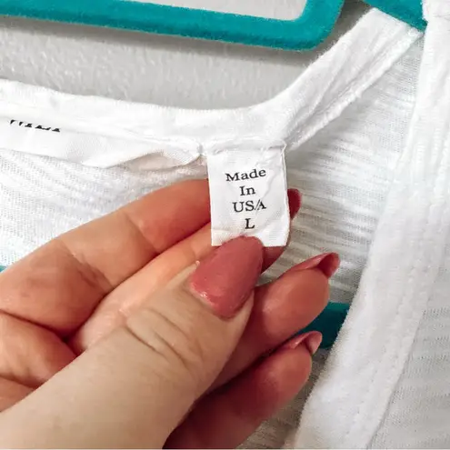 Wilt White Long Sleeve V Neck Top Size Large