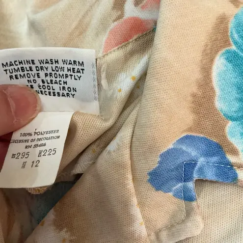 Vintage 70s floral polyester disco shirt Tan Size M