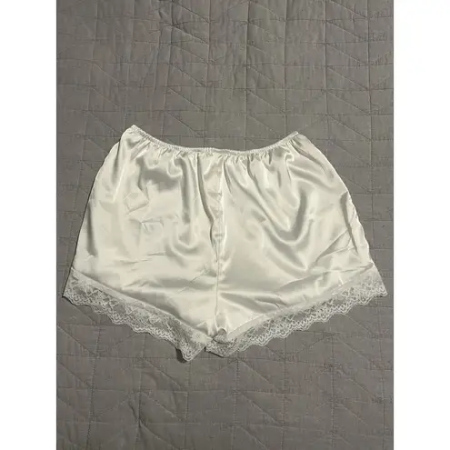 Beaudrm Satin Lace Knickers Womens S Panties Briefs Faux Silk Underwear Bloomers White