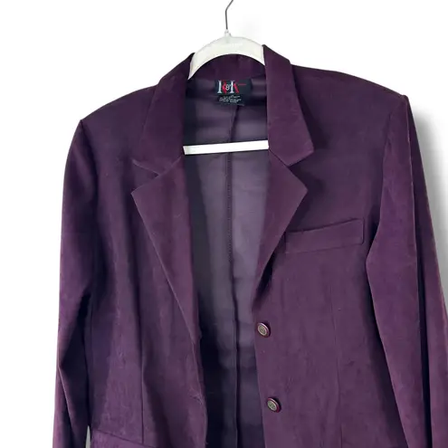 R&K Originals Vintage Plum Purple Velour Long Button Blazer Jacket & Midi Dress Size 10
