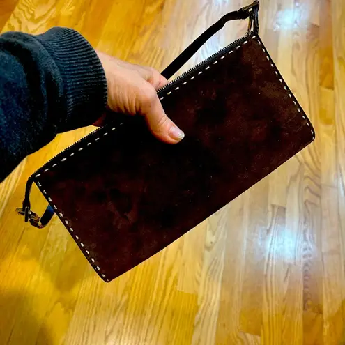 Salvatore Ferragamo brown suede bag