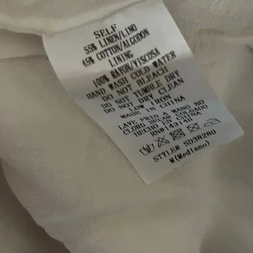 Style Rack Anthropologie Women's M Striped Linen Cotton Mini Dress Neutral