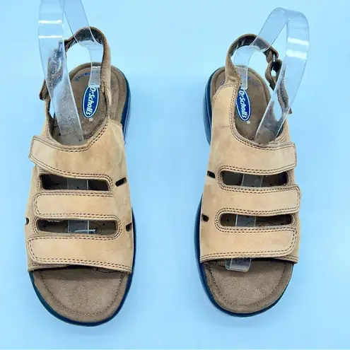 Dr. Scholl's Women's Holly Double Air Pillow Tan Suede Sandals