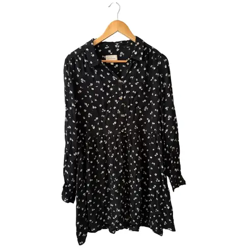 Sézane SEZANE Leana Floral Collared Button Front Long Sleeve Flowy Dress Size 40 (US 8)