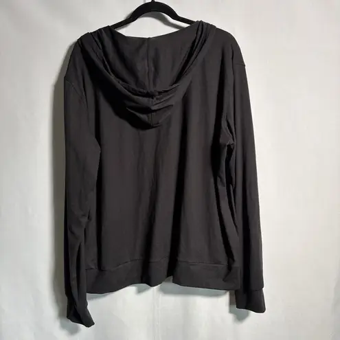 Zyia Active Black Full Zip Hooded Jacket Sweatshirt Activewear Lounge Womens XXL