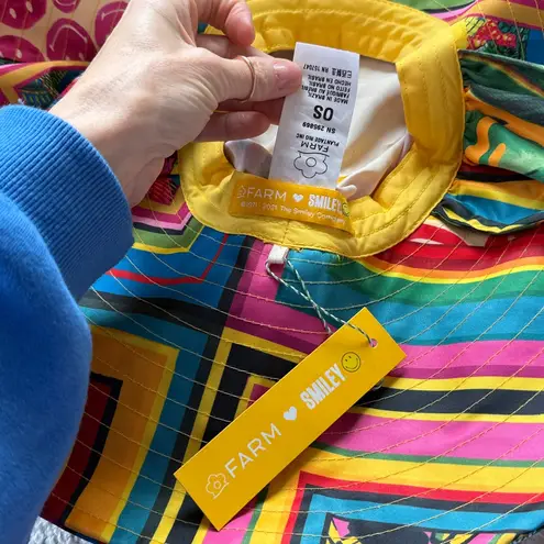 Farm Rio Mixed Scarves Smiley Hat NWT RARE ☀️
