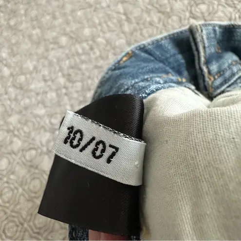 X2 Denim Micro Mini Skirt Denim Blue Jean Y2K 90s Studded Pockets Size 8