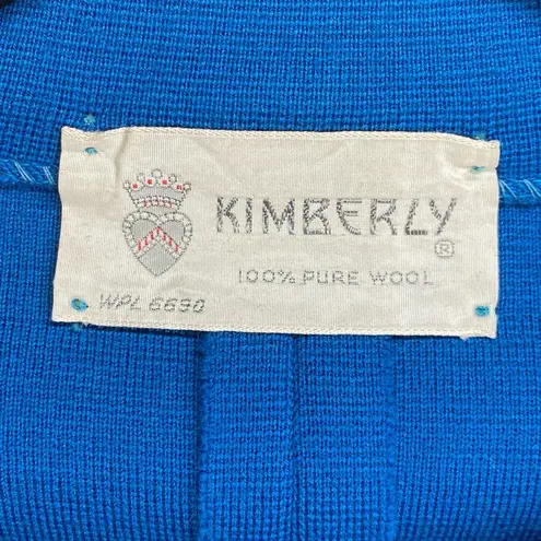 American Vintage Vintage Kibmerly Wool Knit Blue Blazer Suit Jacket Secretary Mad Men Size M-L