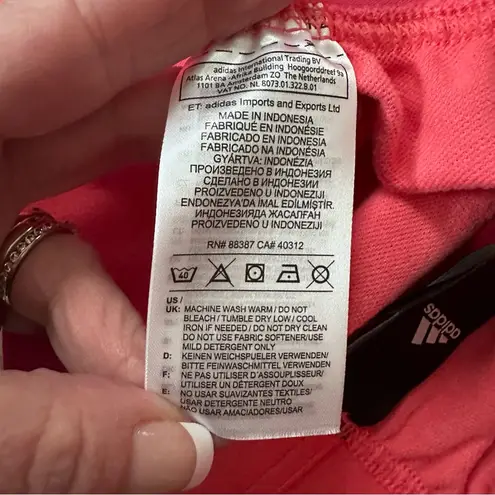 Adidas  M10 Athletic Pink & 3 Stripe Active Running Stretch Waistband Shorts Sz S