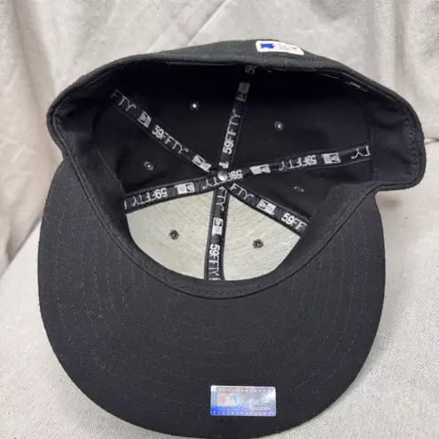 New Era Cap New Era Black Brim New York Mets Baseball Fitted Hat Sz 7 1/2