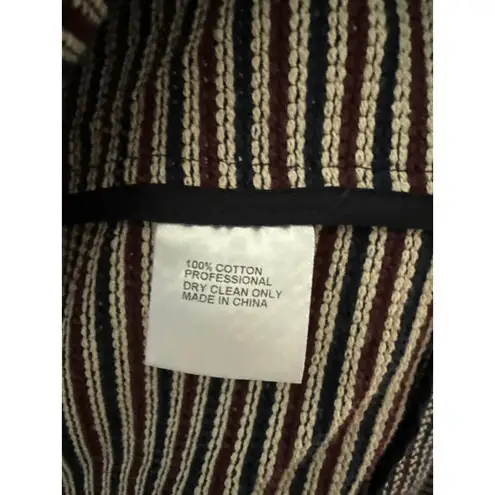 Ann Mashburn Stretch Woven Herringbone Cotton Double Button Blazer Size Medium