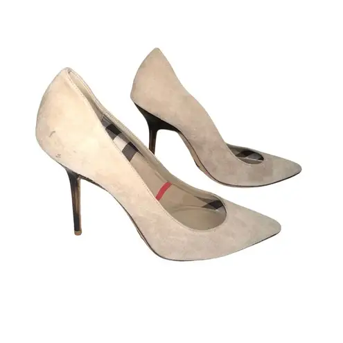 Burberry  Sartorial Deighton 100 Suede Pointy Toe Pump 38.5