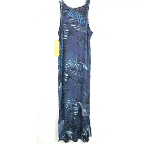 Lole Women Jacey Dress Vallerta Blue Palm Print Maxi Tank Lightweight Size Small