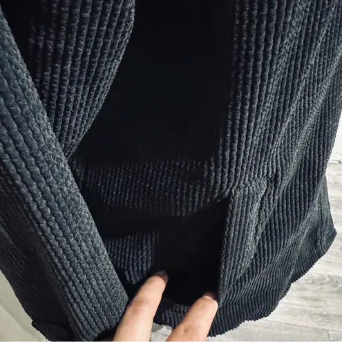 Ashley by 26 International Outerwear Women Black Courduroy Collared Shacket M