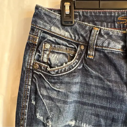 Silver Jeans Silver Eden Jeans Womens Sz 27/33 Flare Leg Distressed Ripped Dark Wash Y2K 90s