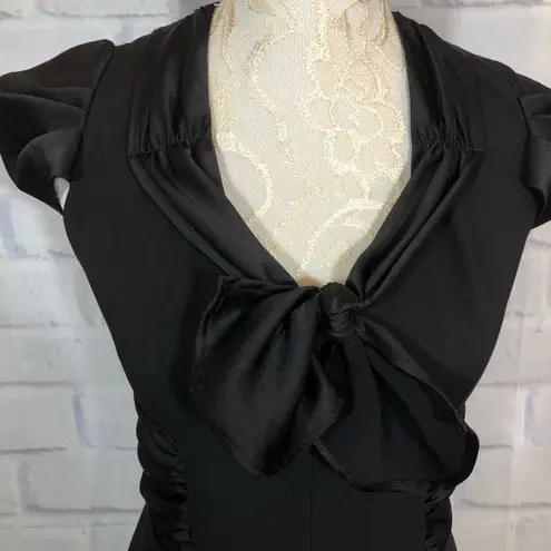 Irene Van Ryb Black Cocktail Dress with Bow Sz. 42 (US 6)
