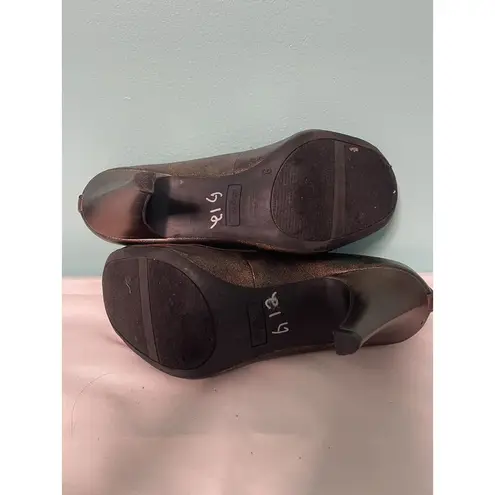 Dexflex Comfort Shoes‎ Women's Bronze Print 3.5 High Heel Pump Size 8 S